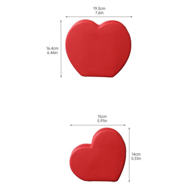 Ceramic Heart-shaped Vase Love Flower Vase Flower Arrangement Accessories Ceramic Handicrafts Red Heart Shape Home Decoration