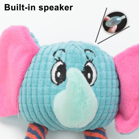 Dog Plush Animal Toy Squeaky Puppy Head Chew Elephant Monkey Toy Interactive Rope Knot Teething Toy