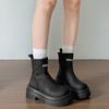 Queen Fan Black British Style Platform Martin Boots Women's 2025 New Autumn Small Height Increasing Short Boots