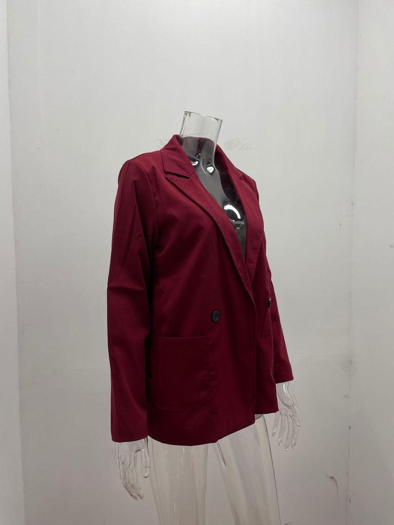 2026 European/American Fashion Solid Color Long Sleeve Jacket - Spring/Autumn Suit