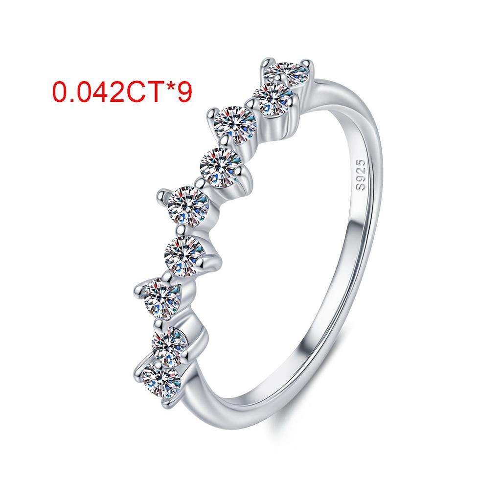 VENTFILLE 100% CopperClassic Moissanite Ring For Women 0.049CT*9 D Color Jewelry Engagement Wedding Band