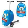 VEVOR Ride-on Luggage, 20 L Capacity, 20 Inches Kids Scooter Suitcase with Flash PU Wheels, Adjustable Handle & TPR Non-Slip Grip