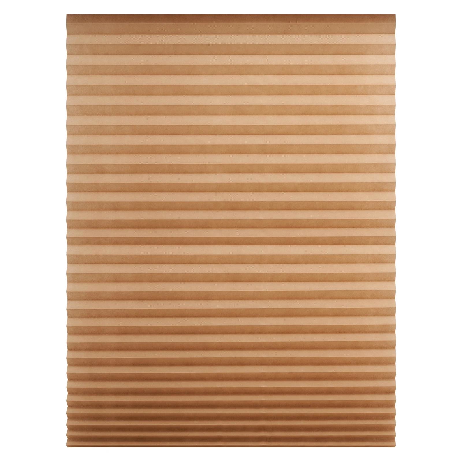 

Temporary Cordless Stick On Self-Adhesive No Drill Shades, Darkening Pleated Cover for Bedroom Patio Door 100% Paper Material 60cmX150cm