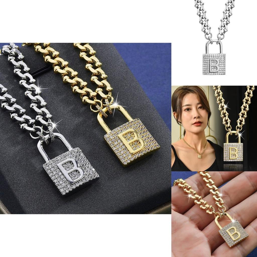 Chic Hexagonal Pendant Lock Necklace In Gold And Silver Perfect For Autumn And Winter Fashion