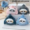 Blue Shark Cute Stuffed Keychain Soft Pp Cotton Fill Plush Toy For Kids Gift