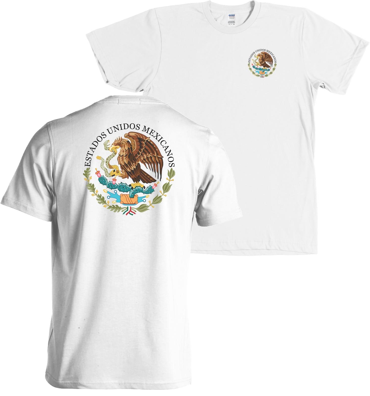 Mexican Coat of Arms Front and Back Print Shirt Mexico Golden Eagle MORE COLORS S разноцветный