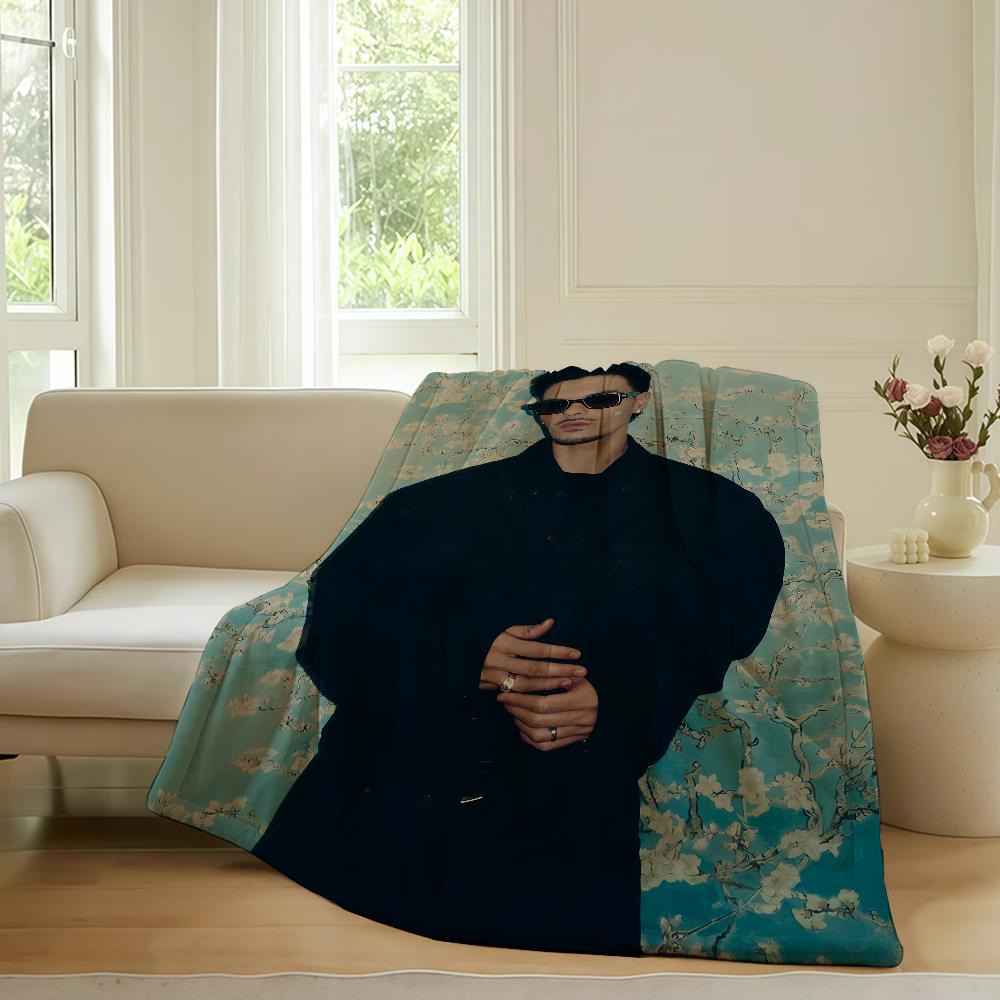 Singer A-Abraham Mateo Music Blanket Warm Soft Suitable For Bedroom Sofa Bed Living Room Office Travel Camping Gifts