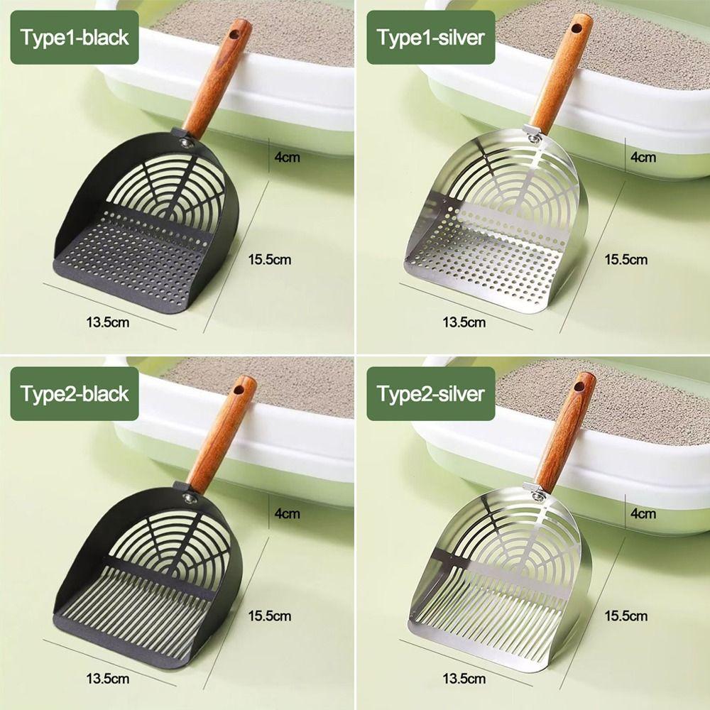 Stainless Steel Cat Litter Shovel Anti-slip Cat Poop Scooper Cat Toilet Scoop  Pet Cleaning Tools