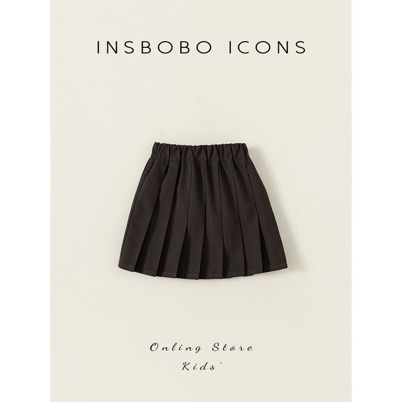 Insbobo Girls' Skirt 2026 Spring New Style Pleated Skirt for Girls, Stylish Short Skirt for Children, Girls' Skirt
