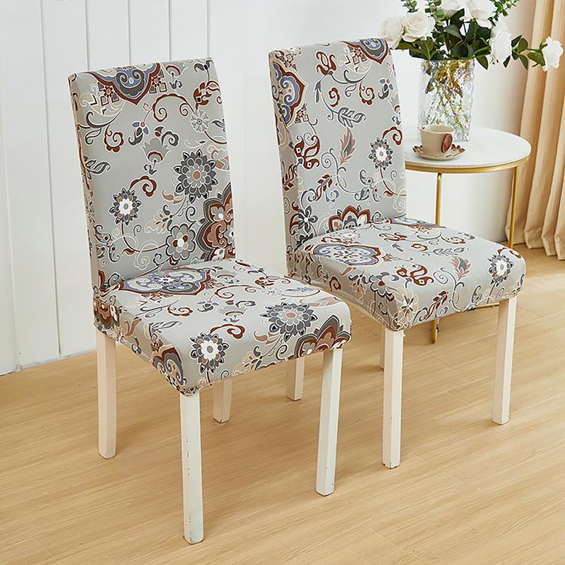 Printed Chair Covers Adjustable Dining Chair Cover Big Elastic Chairs Protector Kitchen Wedding Desk Stretch Modern Geometric