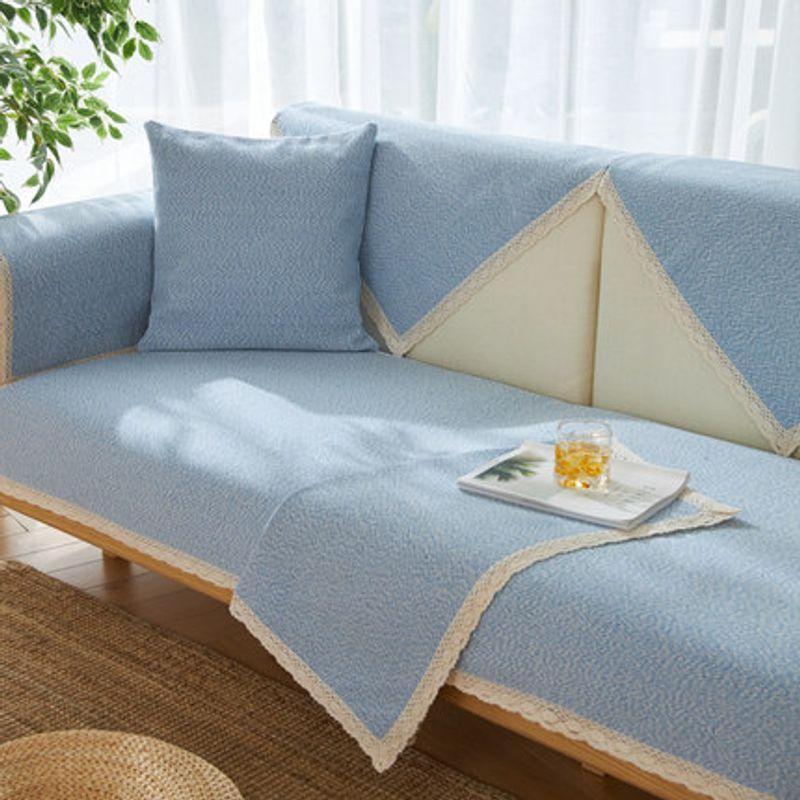 

Подушка для дивана из чистого хлопка, хлопок-лен, круглый год, нейтральная, нескользящая ткань, льняная подушка, летний коврик, нескользящее утолщенное полотенце для дивана, полное покрытие Youyi Blue 45*45cm pillow case (excluding core)