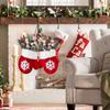LED Christmas Mitten Wreath With Realistic Pine Cones Red Berries Indoor Outdoor Holiday Decoration For Door Mantle