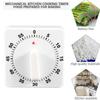 Multifunctional Mechanical Reminder Timer Kitchen 60 Minutes Countdown With Alarm Reminder Magnet Timer Cooking Teaching Homework Office (White/Black)