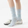 Spring and Summer Cute Bow Tie Pile-up Socks, Fashionable and Versatile Long Stockings, Lightweight and Breathable Calf Socks for Women