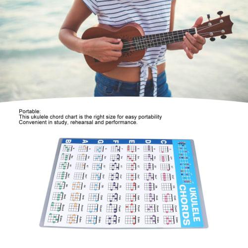 Ukulele Chord Chart, Ukulele Fingering Chart Poster, Beginner's Ukulele Education Reference Guide (Small Size)