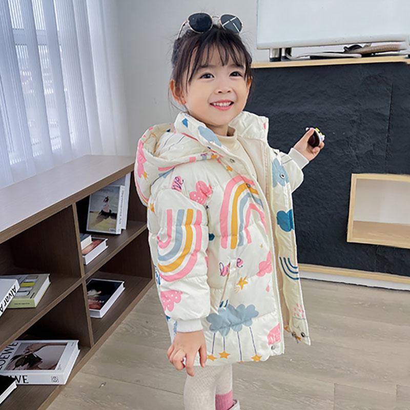 Neue Mädchen Jungen Daunenjacke Wintermäntel Kinder Kleidung Mit Kapuze Windjacke Mantel Für Kinder 2-7 Jahre Baumwolle Warme Oberbekleidung