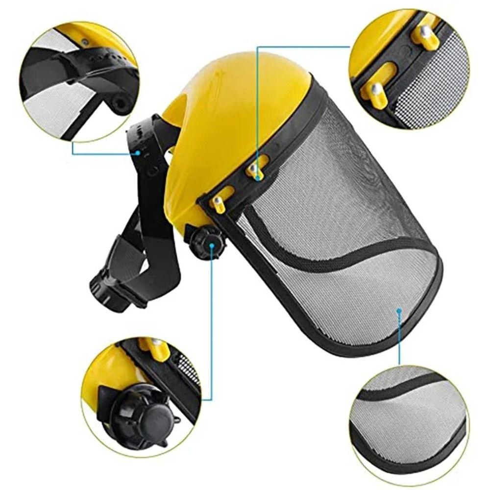 Mesh Garden Mask Splash Prevention Garden Helmet Safety Grass Trimmer Safety Helmet Lawn Mower
