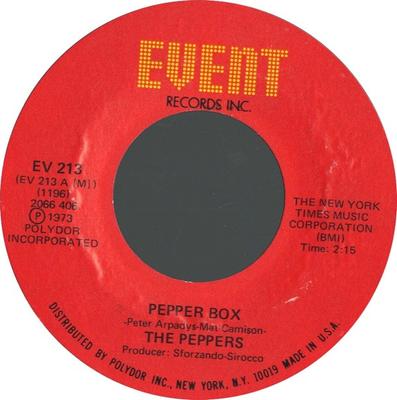 7inch Record PEPPERS - Pepper Box / Pinch Of Salt EV213 Event Records I 1974 US Dance & Electronica Used