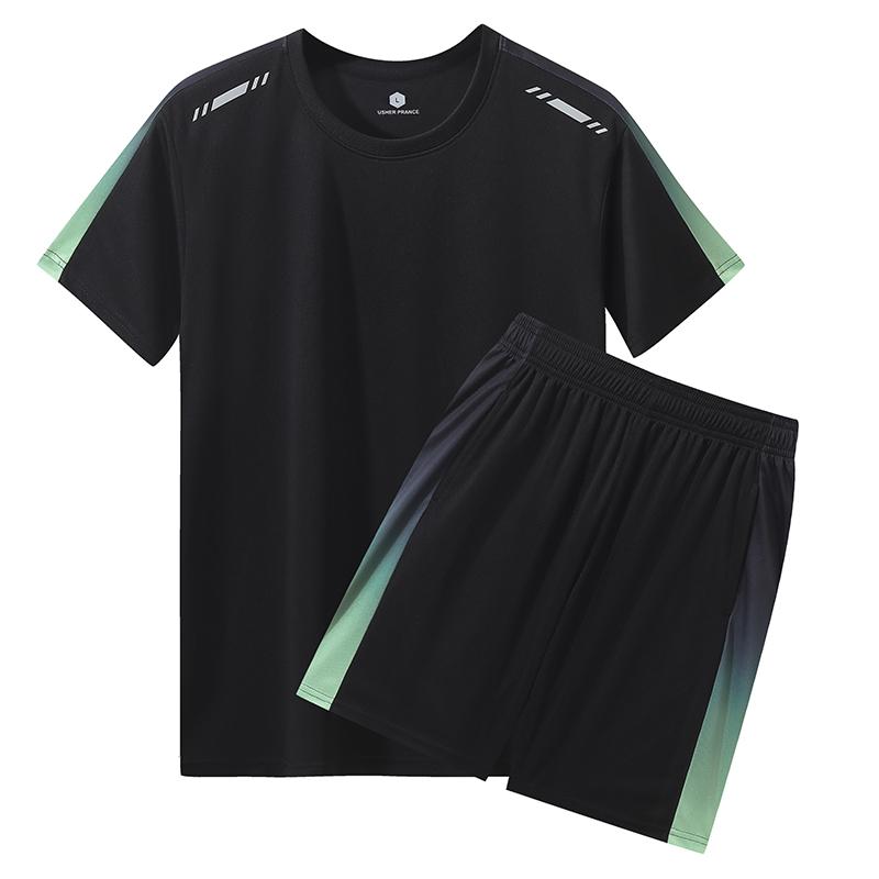 Gym Running Kits Male Basketball Uniform Suit Men Shorts Outdoor Morning Running Clothes Cycling Training Tight Fast Drying