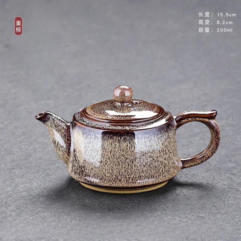 Keramická čajová konvice glazovaná v peci Malá Jun Porcelánová Kung Fu sada Jednoduchá a personalizovaná Jednotlivá čajová konvice