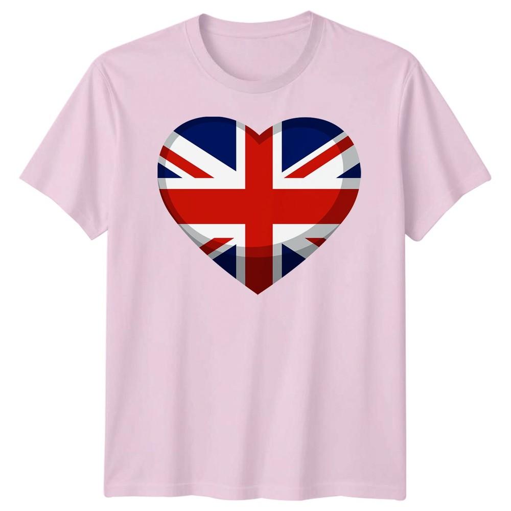 Union Jack TShirt Heart England UK Flag Tee Great Britain Shirt Adults Kids