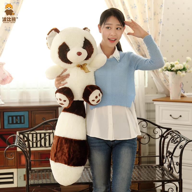 Super Soft Lazy Fluffy Hair Stuffed Animals Plushie Plush Raccoon Long Tail Big   Tail Hug Throw Pillow Birthday Gift Boys Grils