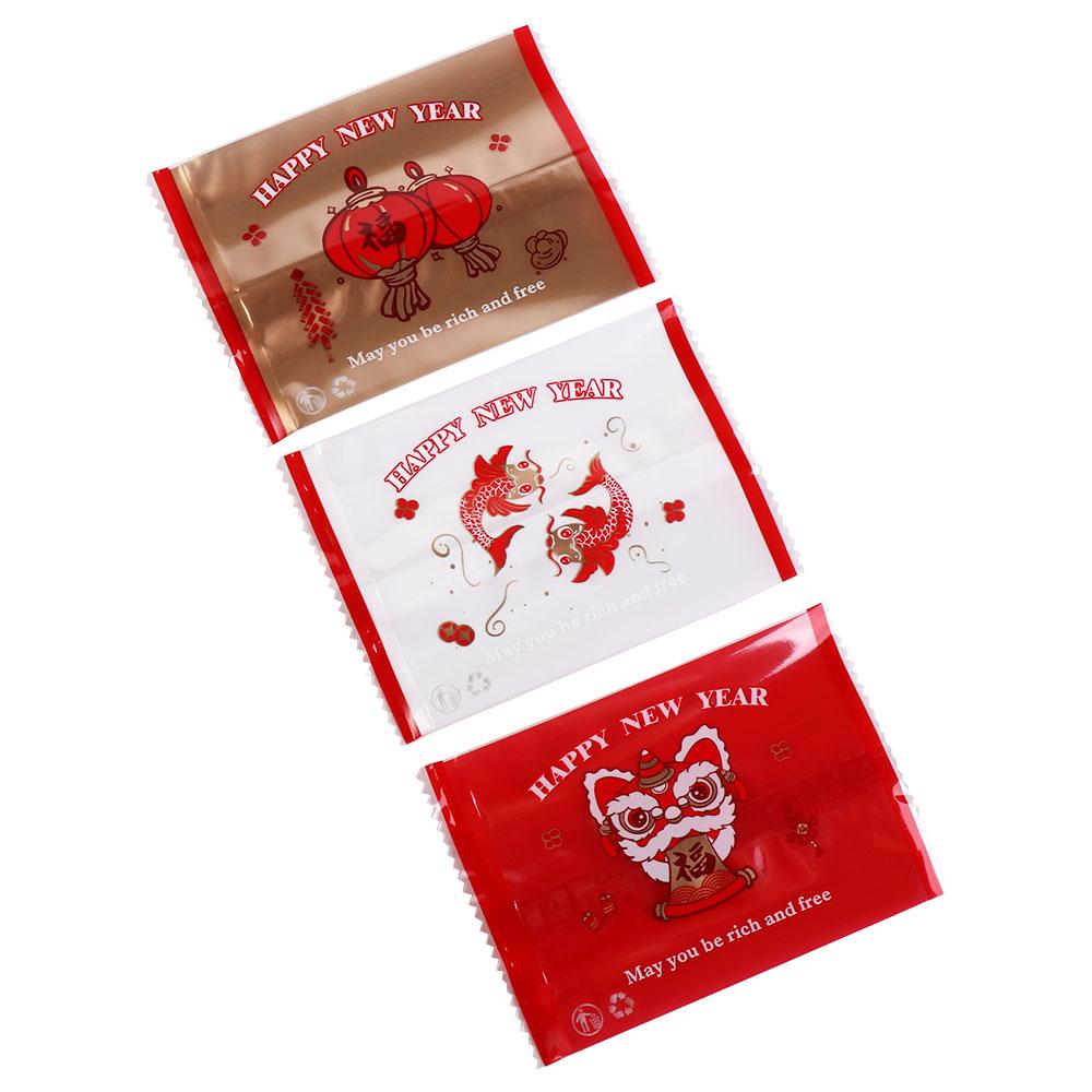 100pcs Cookie Pouches Snowflake Crisp Packaging Bag Transparent Plastic Nougat Candy Packing Bags Handmade New Year Sealing Bag 7x10cm