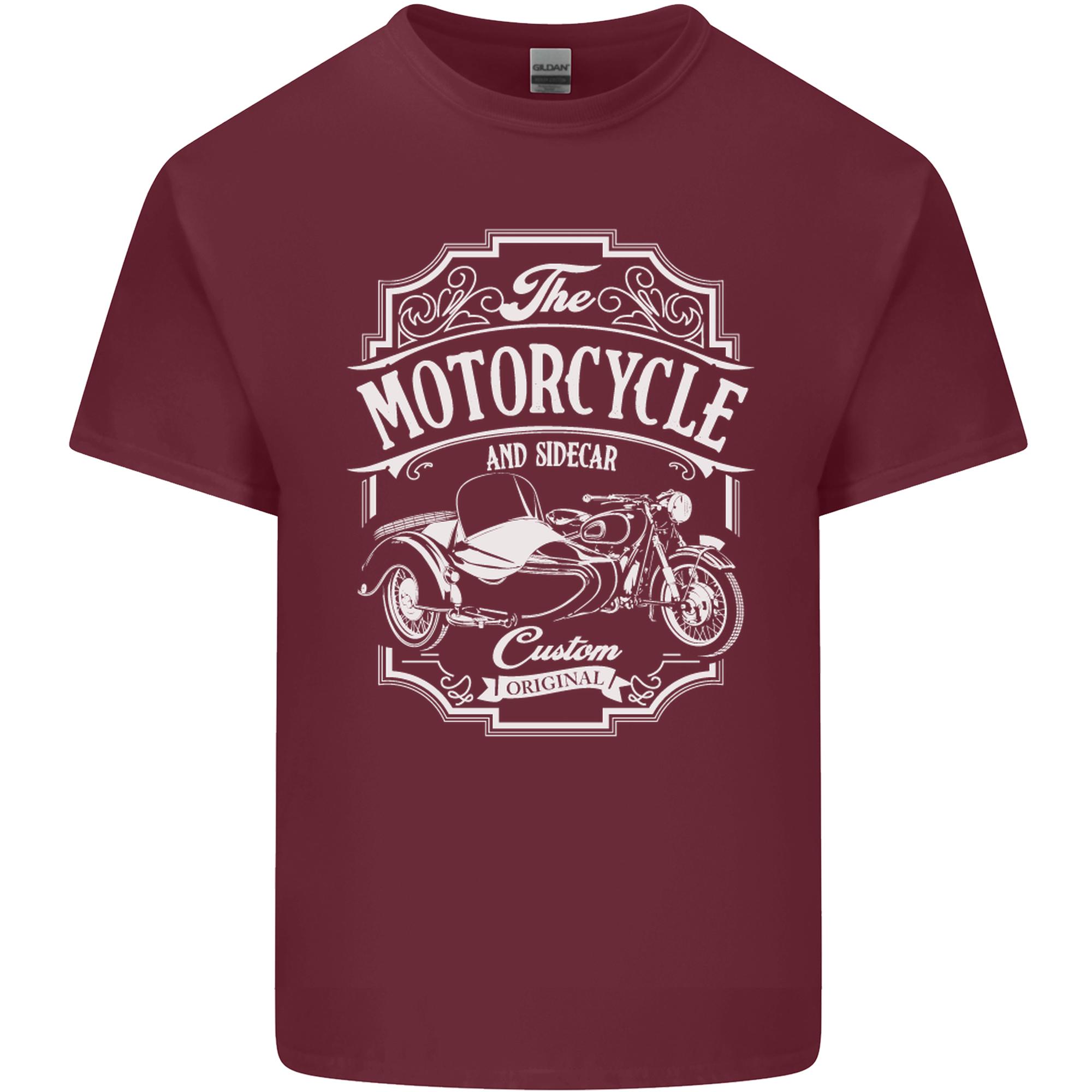 Motorcycle and Sidecar Biker Motorbike Unisexs Light Cotton TShirt S