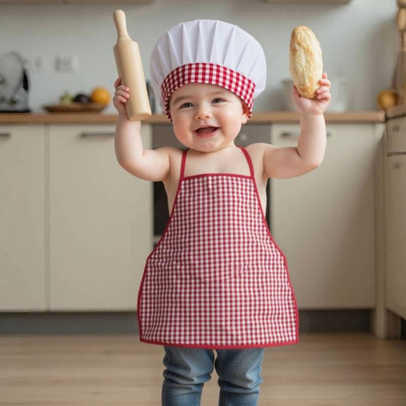 Baby Photography Props Chefs Apron and Hat for Boy Girl Outfit Photo Shoot Clothes Baby Photography Costume Clothing
