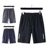Men Sport Shorts Solid Color Straight Elastic Waist Casual Daily Wear Plus Size Zipper Pockets Retro Thin Knee Length Summer Shorts Men Clothes