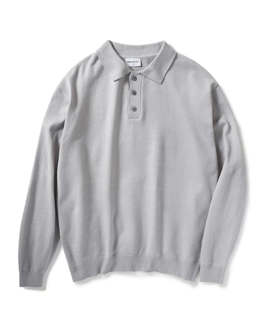 MINIMALPROJECT Half Button Collar Knit Mnt105 / 2 Colors