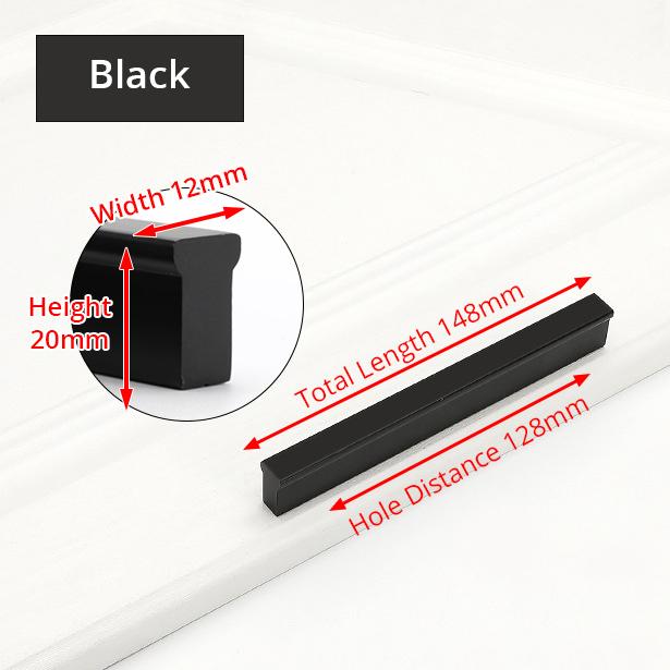 KAK American Style Black Cabinet Handles Gold T Bar Aluminum Alloy Kitchen Cupboard Pulls Drawer Knobs Furniture Handle Hardware