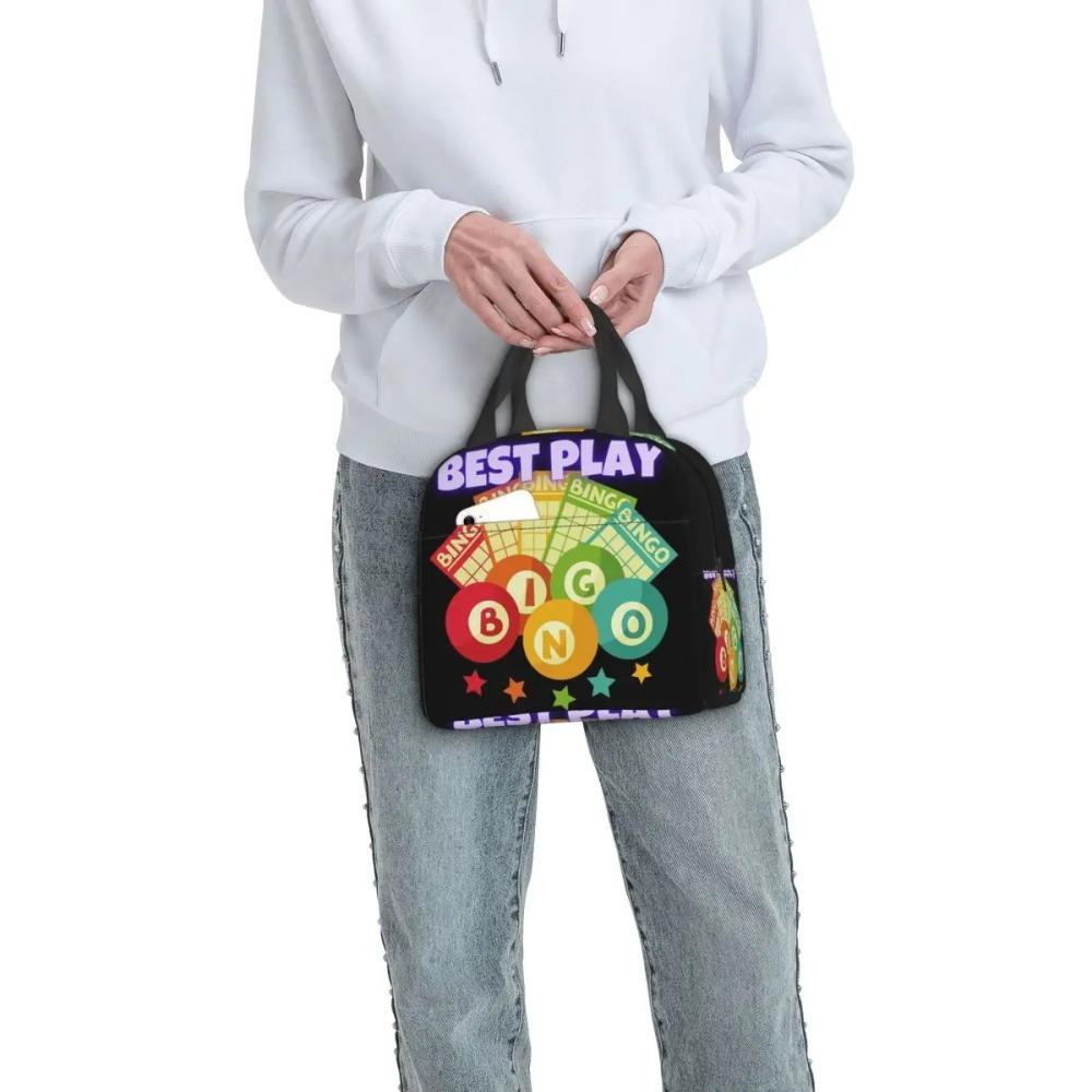 Bingo Queen Print Insulated Lunch Bag for Women Kids Portable Food Boxes Thermal Lunch Box Tote