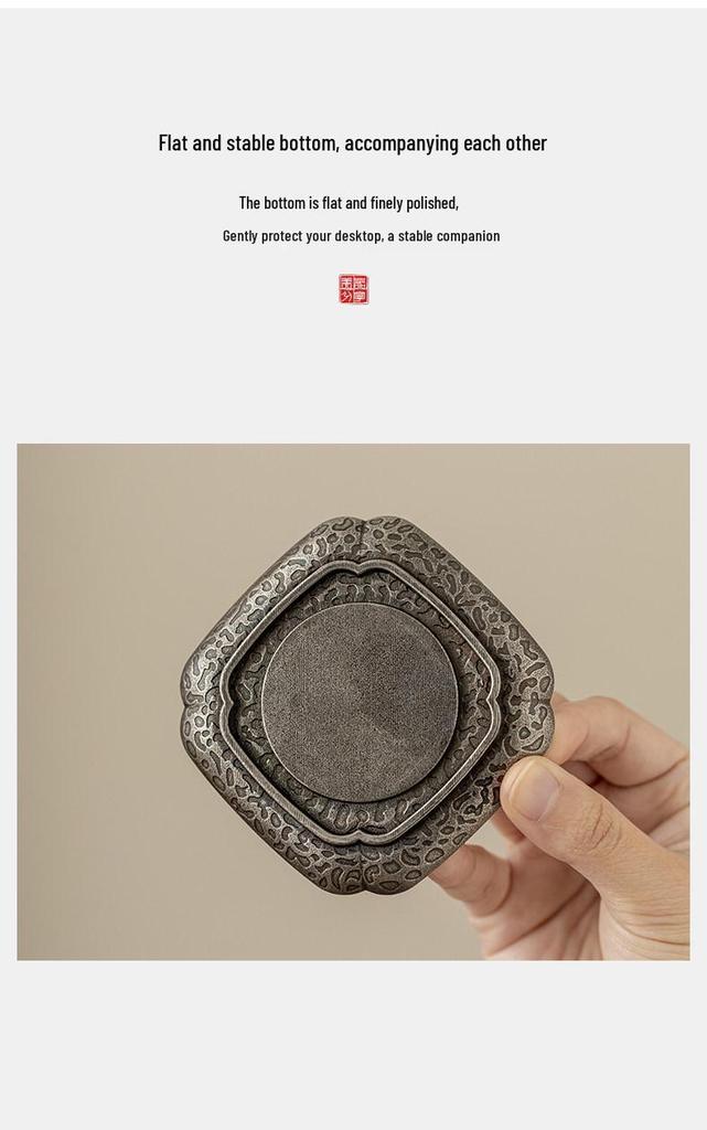 Retro Mother-of-Pearl Coaster Tea Set: Chinese Tea Knife, Anti-Scald Tea Cup Holder, Tea Ceremony Accessories.