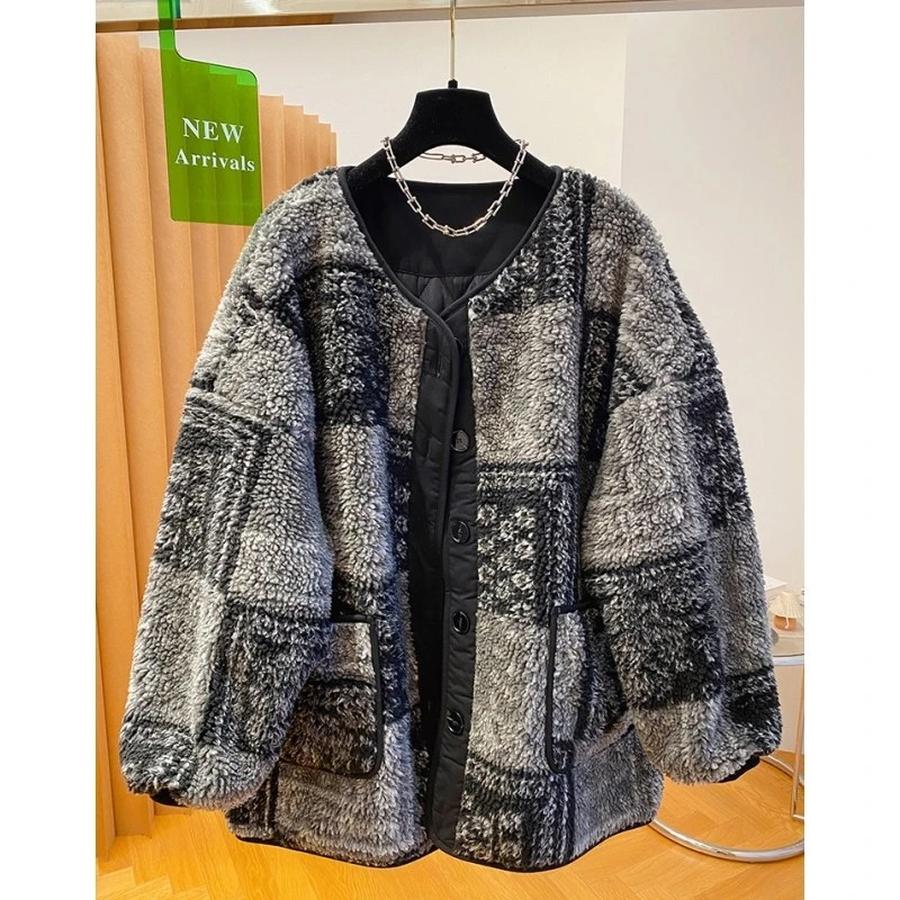 Luxury Vintage Cotton Jacket Women Winter New Loose Fashion Fluffy Casual Versatile Fleece Coat Trendy