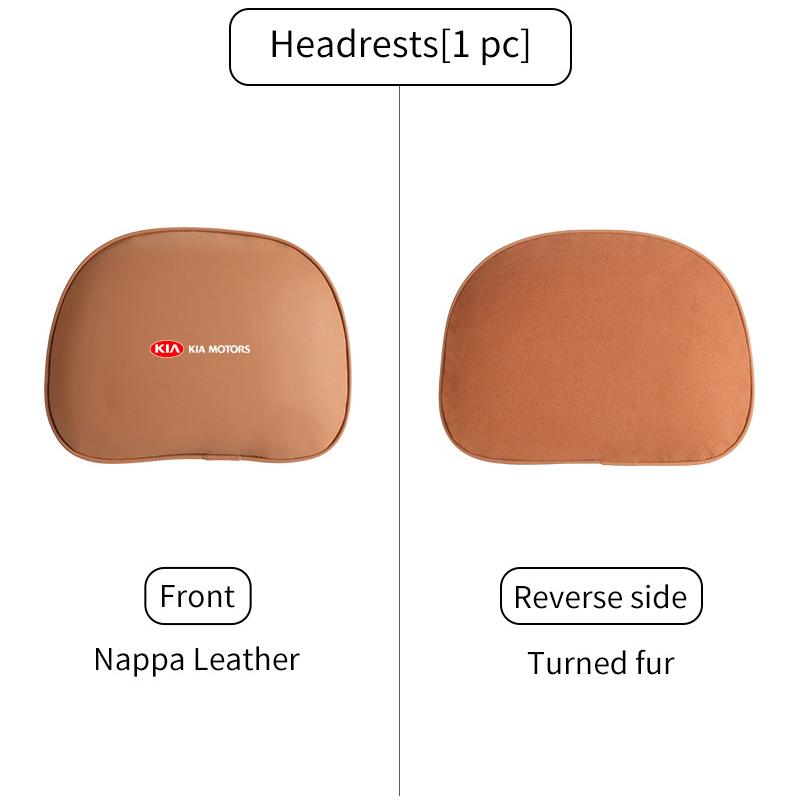 For KIA Car Leather Headrest Neck Support Seat Waist Cushion Pillow Auto Accessories Sorento Stinger Soul Spectra Niro Cadenza Nvhs30