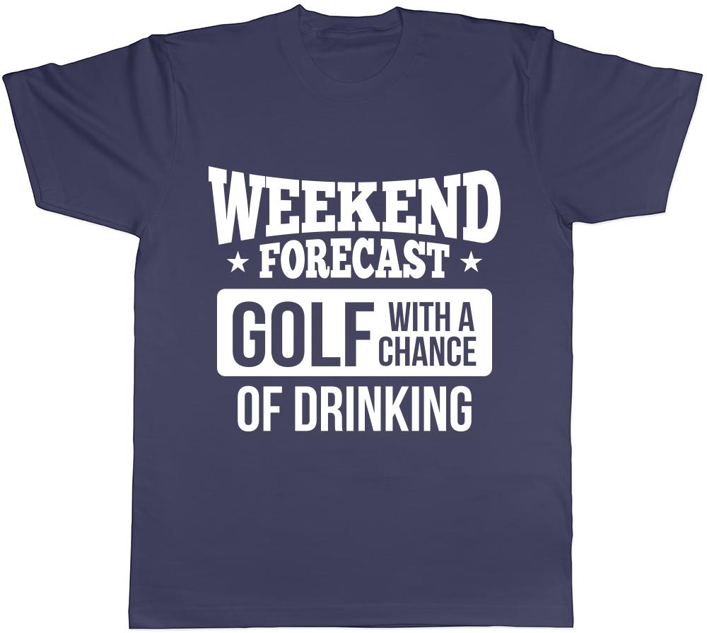 Weekend Forecast Golf with a Chance of Drinking Unisexs Unisexs Ladies TShirt Tee