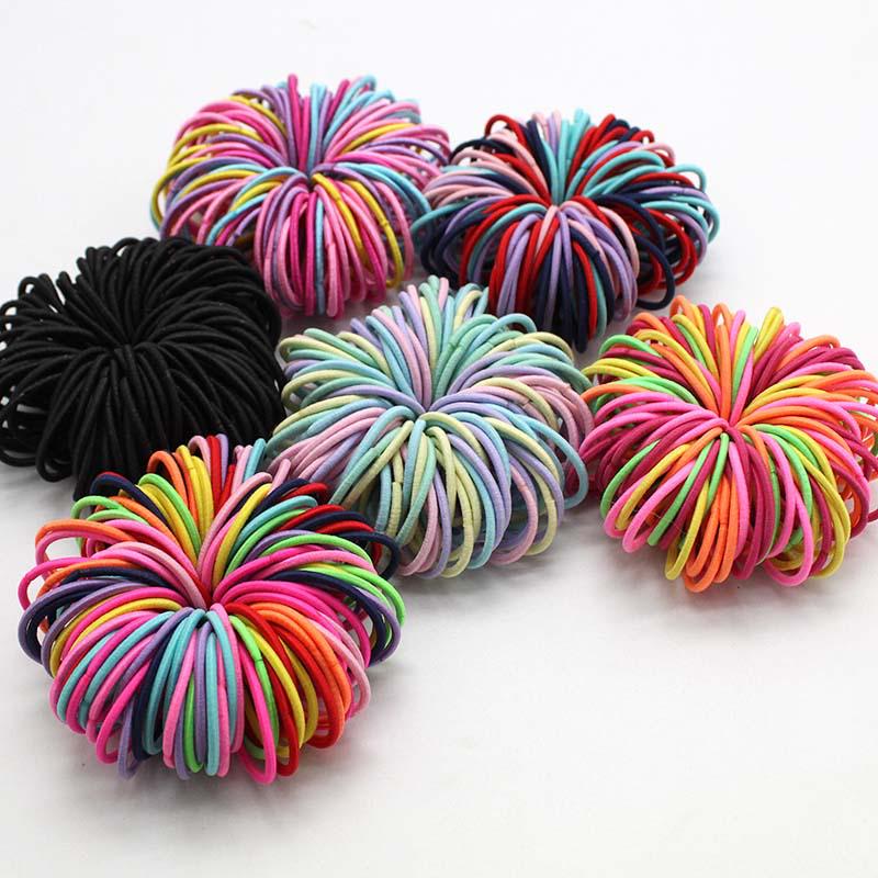 100 Korean-Style Children's Hair Ties - Gentle Baby Hair Accessories for Little Girls