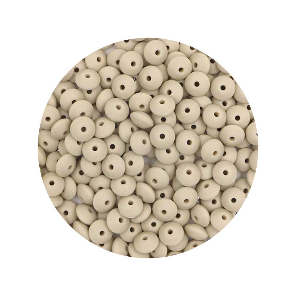 100Pcs 12mm Silicone Lentil Beads Round Spacer Beads Silicone Abacus Bead DIY Bracelet Necklace Handmade Jewelry Accessories