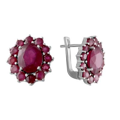 Stříbrné náušnice s přírodním rubínem 5,4ct (2068501)