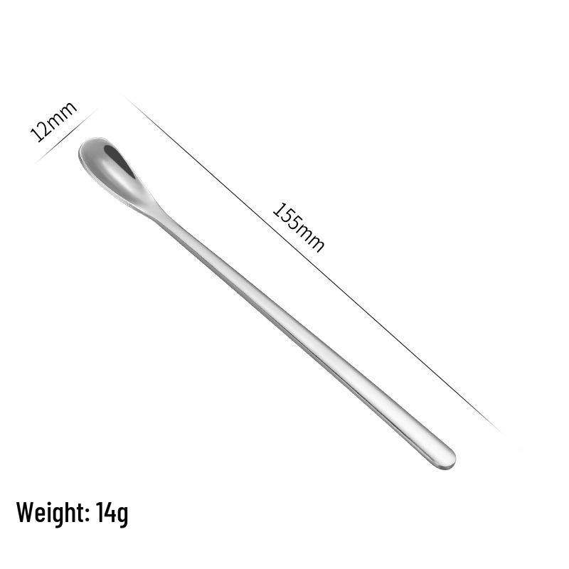 Japanese 410 Stainless Steel Long Handle Mixing Spoon for Tea, Coffee, Dessert & Ice