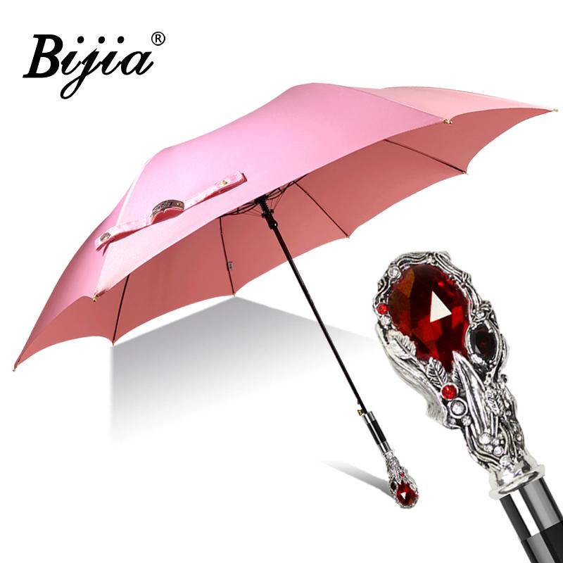 

Royal Silver Ruby Handmade Business Umbrella for Men Automatic Luxury Handle Large Folding Waterproof Sunshade Satin Umbrellas metal-fiber composite&8K розовый