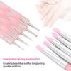 5pcs Dual ended Carving Sculptur Pen Set Silicone Head Dotting Pen Manicure Nail Art Tool Pink