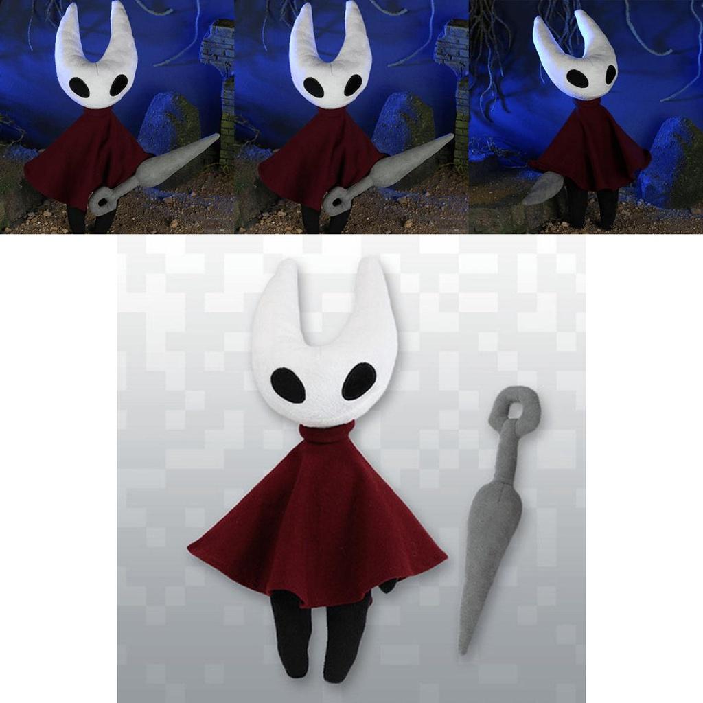 Bezaubernde rote und weiße Hollow Knight Plüschpuppe – perfekt für Zuhause und zum Sammeln.