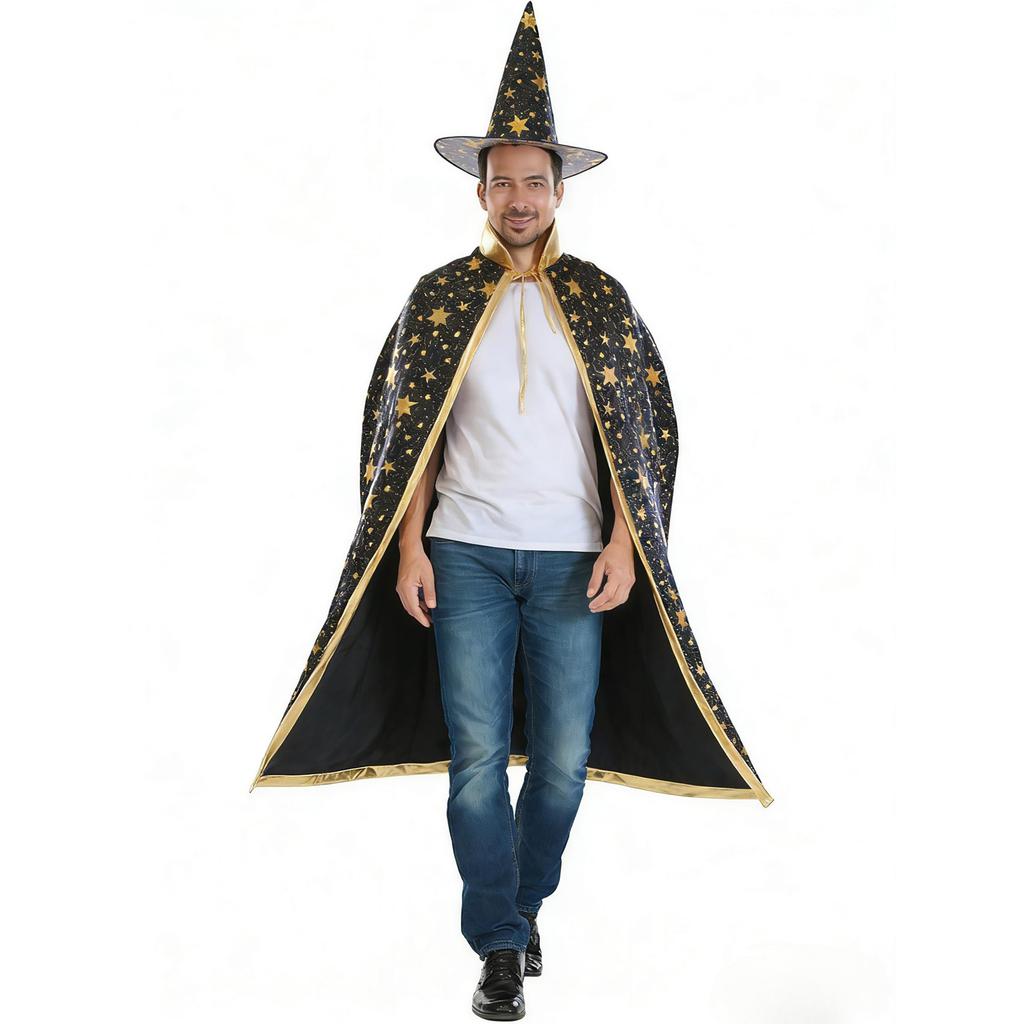 Adult Decoration Supplies Performance Costume Cloak Hat Witch Costume Robe