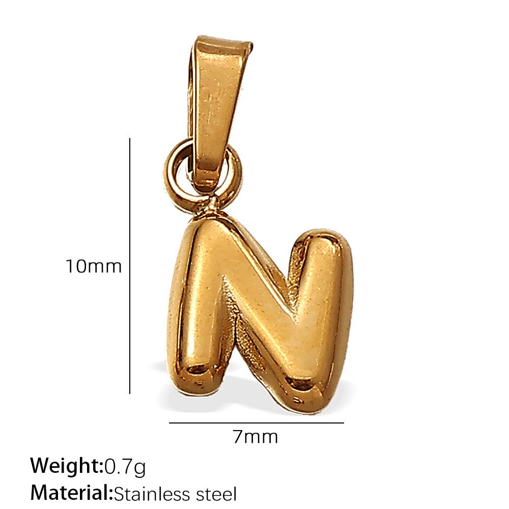 18K Gold Plated Bubble Letter Pendants - 26 English Letters