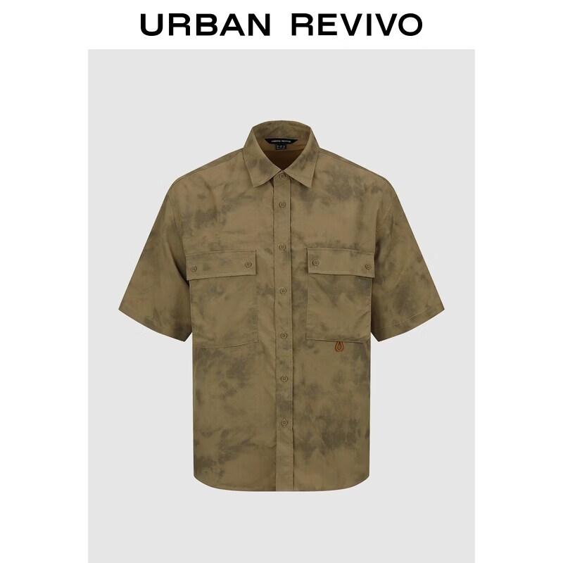 

UR2026 Men s Printed Short Sleeve Casual Shirt M