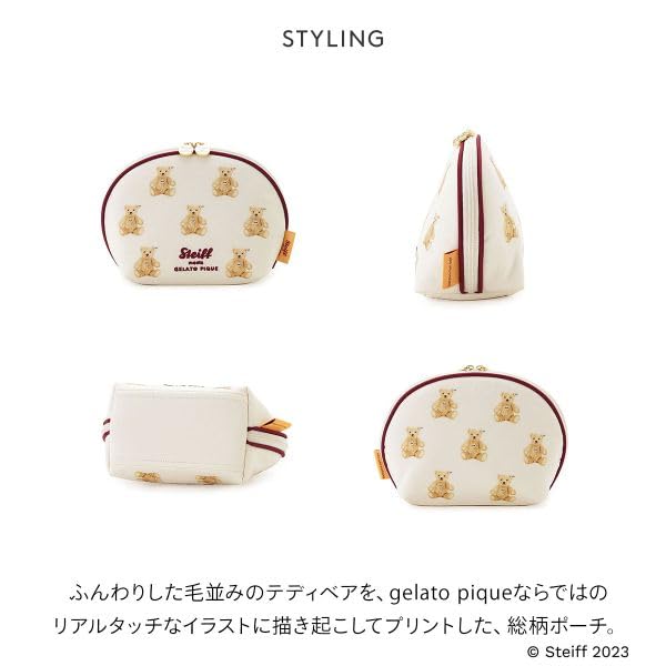 Gelato Pique Print Pouch [Steiff] All-Over (CR-Cream, Free)