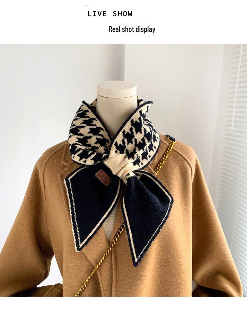 Damen Hahnentritt Schal - Koreanischer Stil, Herbst/Winter, Warmer & Niedlicher Kragen, 2022 Erweiterte Kollektion