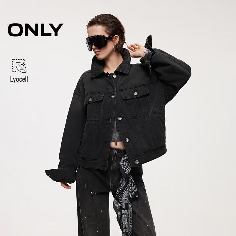 

ONLY Women s Drop Shoulder Loose Fit Denim Padded Jacket S